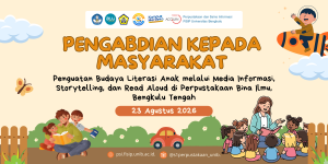 Dosen Prodi Perpustakaan melakukan Pengabdian Kepada Masyarakat (PKM) dengan tema Penguatan Budaya Literasi Anak di Perpustakaan Bina Ilmu